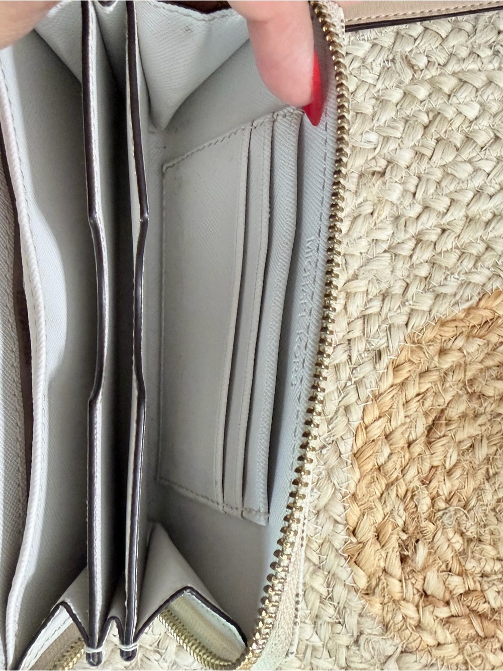Michael Kors Cream and Gold Logo Zip Wristlet - Picture 2 of 3